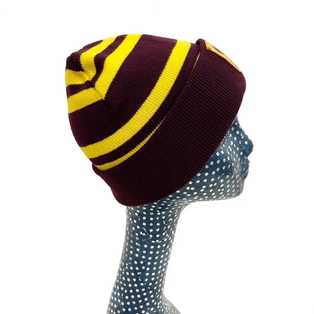 Harry Potter Kids Gryffindor Knit Beanie Stocking Cap Maroon Gold Winter Hat